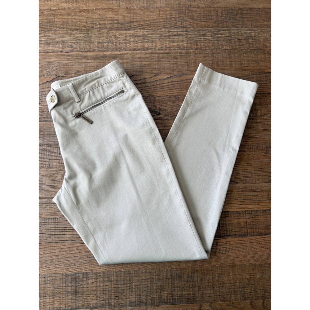 Michael Michael Kors Womens Khaki Stretch Cotton Slim Zipper Pocket Pants Size 2